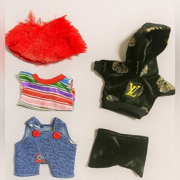 Red and Black Doll Clothing Set! Halloween costume! Chucky! Halloween 🎃 - Picture 1 of 1